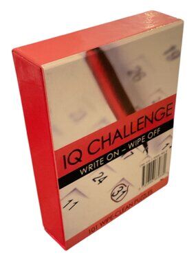 IQ CHALLENGE Brain Puzzles Write On Wipe Off Reusable Boxed Set Numbers Geometry